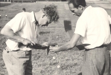 1946 - Zdeněk Husička natáčí svůj model JJ-45-H v Medlánkách